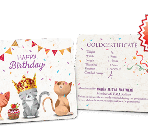 Public Gold PG Gold Bar (Au 999.9) 24K - Happy Birthday Edition (Cat)